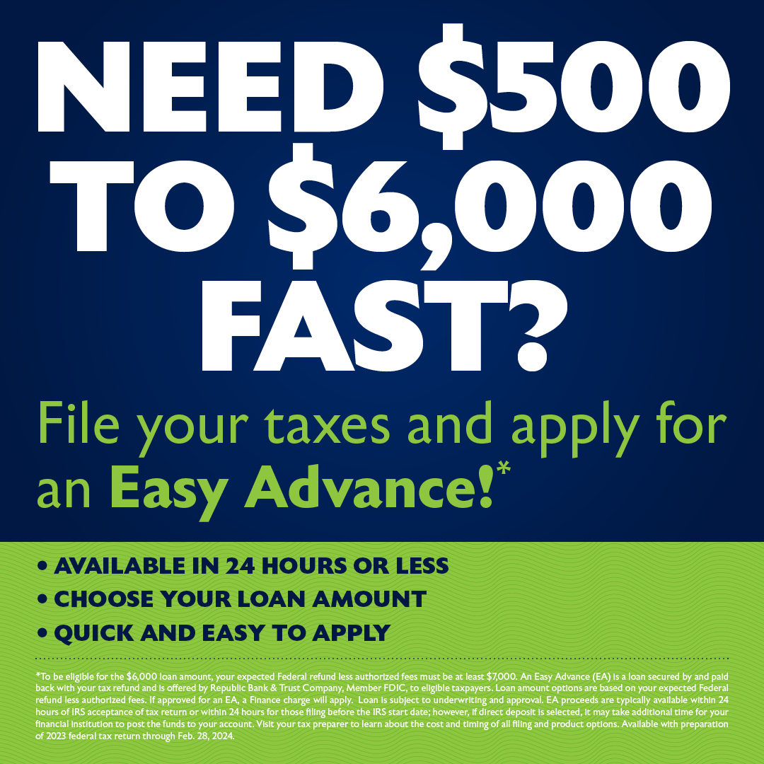 Advertisement for Easy Advance Loans.